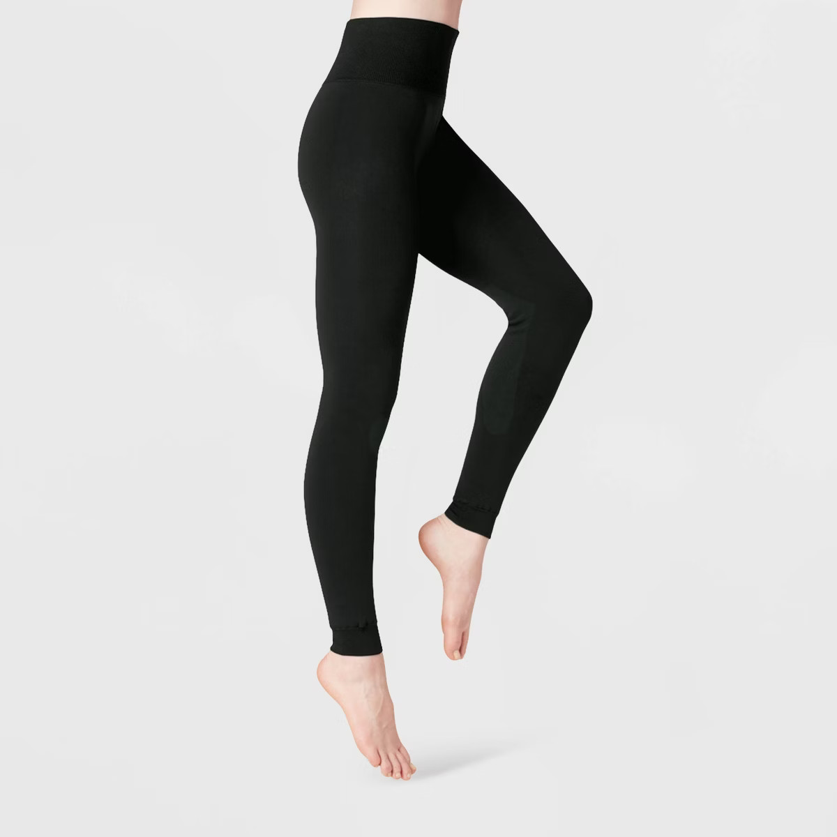 Women's High Waist Seamless Faux Fur Lined Leggings - A New Day™ Black | Target