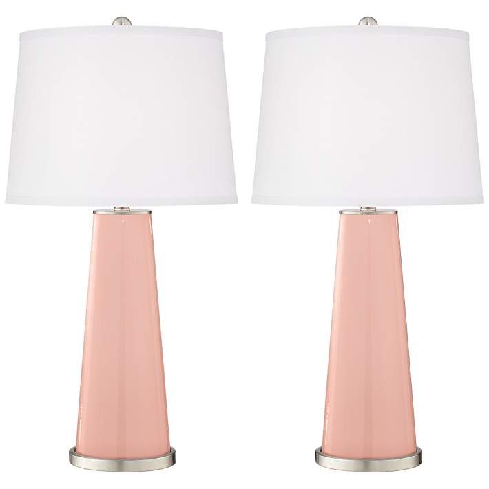 Color Plus Leo 29 1/2" Modern Glass Rose Pink Table Lamps Set of 2 - #17R15 | Lamps Plus | Lamps Plus