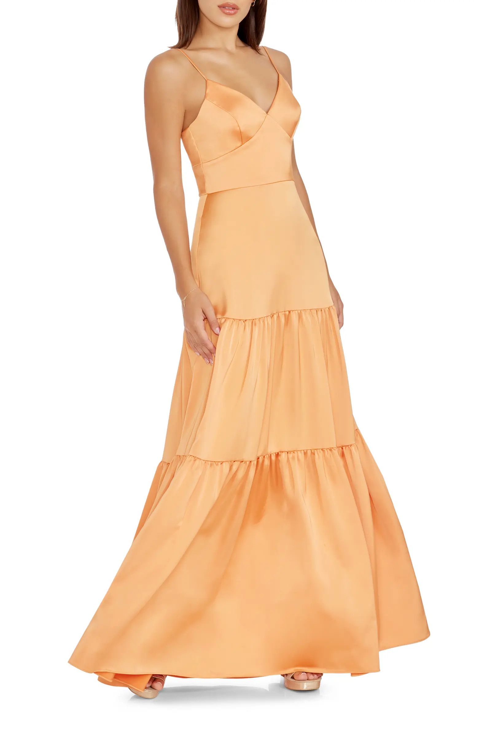 Tess Tiered Satin Gown | Nordstrom