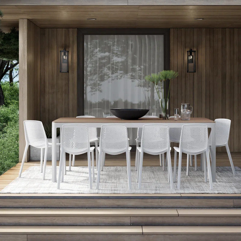 Escalera Rectangular 10 - Person 82'' Long Dining Set | Wayfair North America