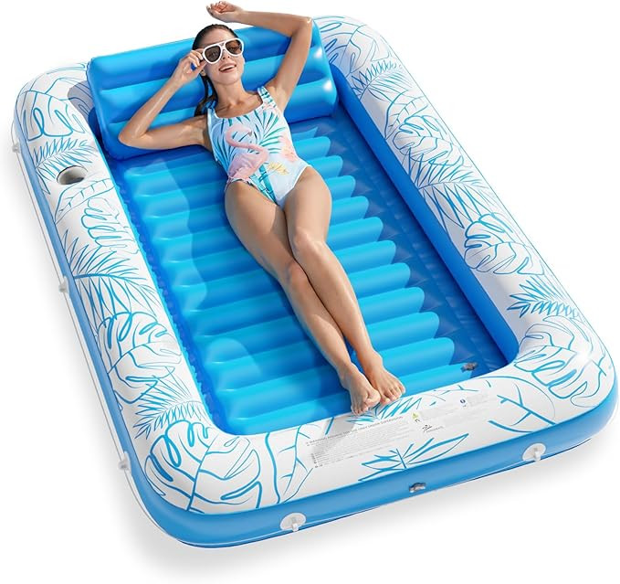 Inflatable Tanning Pool Lounger Float - Jasonwell 4 in 1 Sun Tan Tub Sunbathing Pool Lounge Raft ... | Amazon (CA)