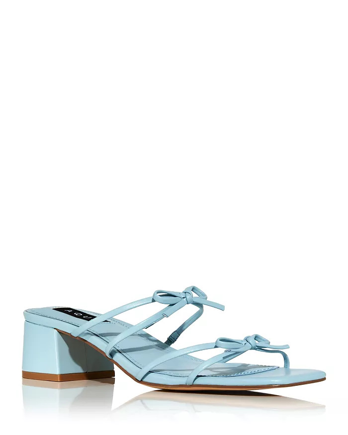 AQUA Women's Cntia Square Toe Double Bow Strap Block Heel Sandals - 100% Exclusive  Shoes - Bloom... | Bloomingdale's (US)