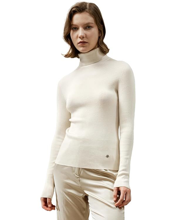 LILYSILK Basic Silk Knit Sweater for Women Versatile Silk Cashmere Base-Layer with Slim Fit Lapel... | Amazon (US)