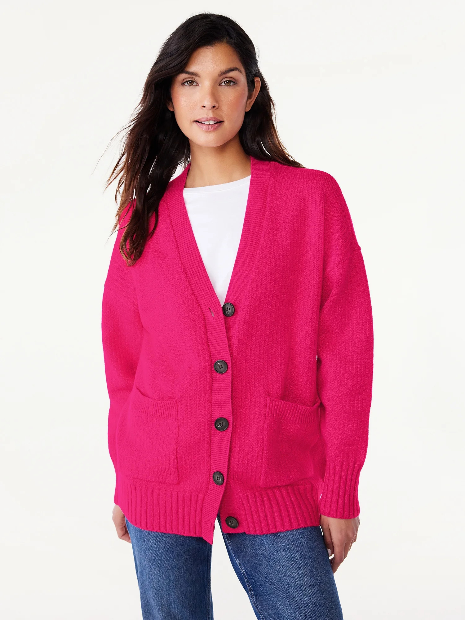 Free Assembly Women's Grandpa Cardigan Sweater, Midweight, Sizes XS-XXL | Walmart (US)