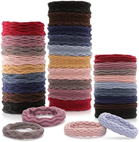50 Pcs Seamless Hair Bobbles for Women Girls Thick Elastic Ponytail Holder | Amazon (DE)