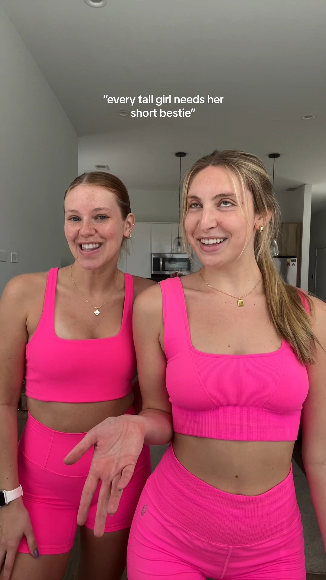 Matching pink sets make me ☺️☺️☺️ both from free people!

Were both wearing size xs/s

#LTKVideo #LTKsalealert #LTKfitness