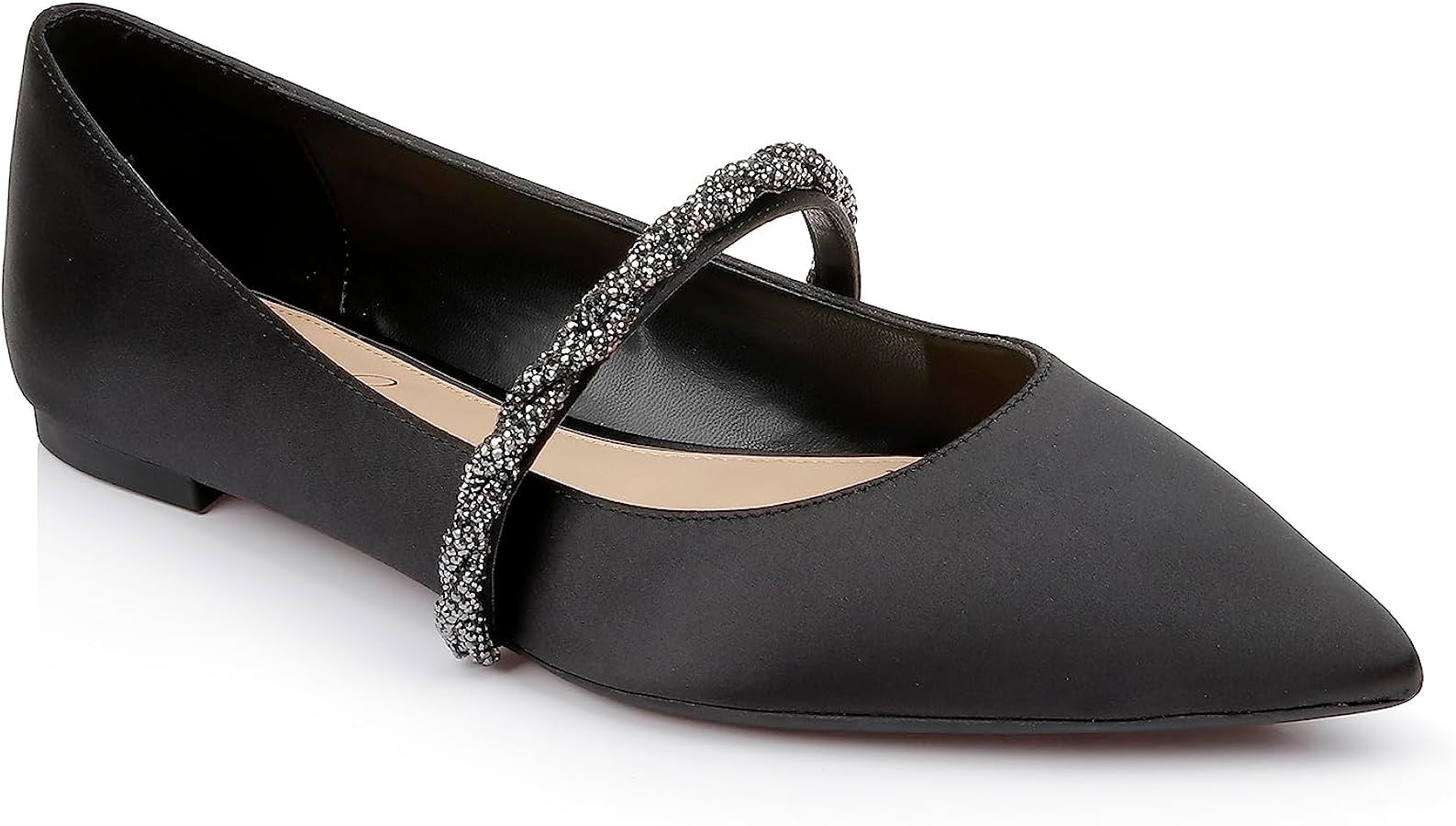 Jewel Badgley Mischka Vana Pointed Flats with Embellished Straps | Amazon (US)