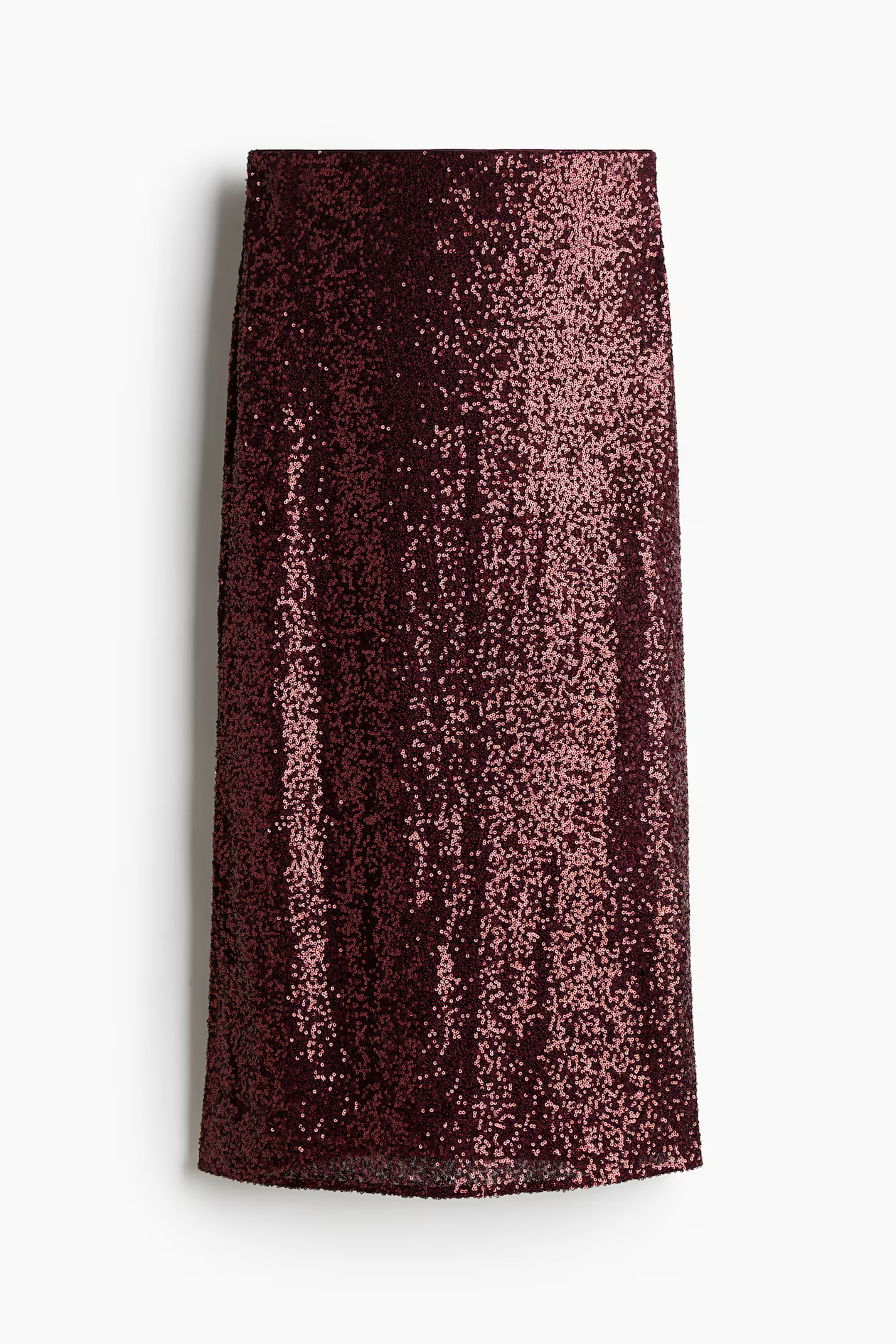 Falda midi de lentejuelas - Rojo oscuro - MUJER | H&M ES | H&M (FR, IT, ES, PT, BE)