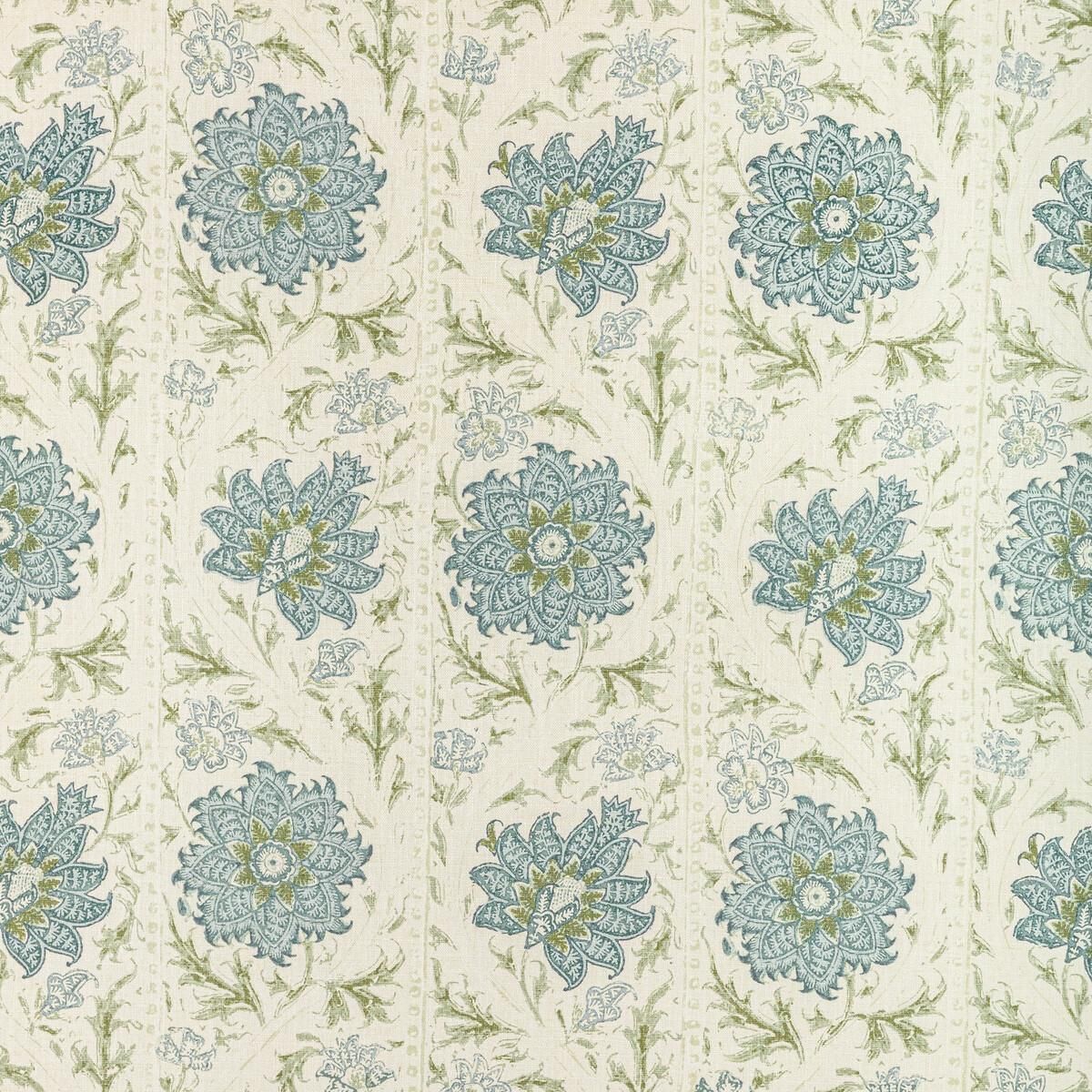Lee Jofa Calico Vine Green Blue Fabric | DecoratorsBest