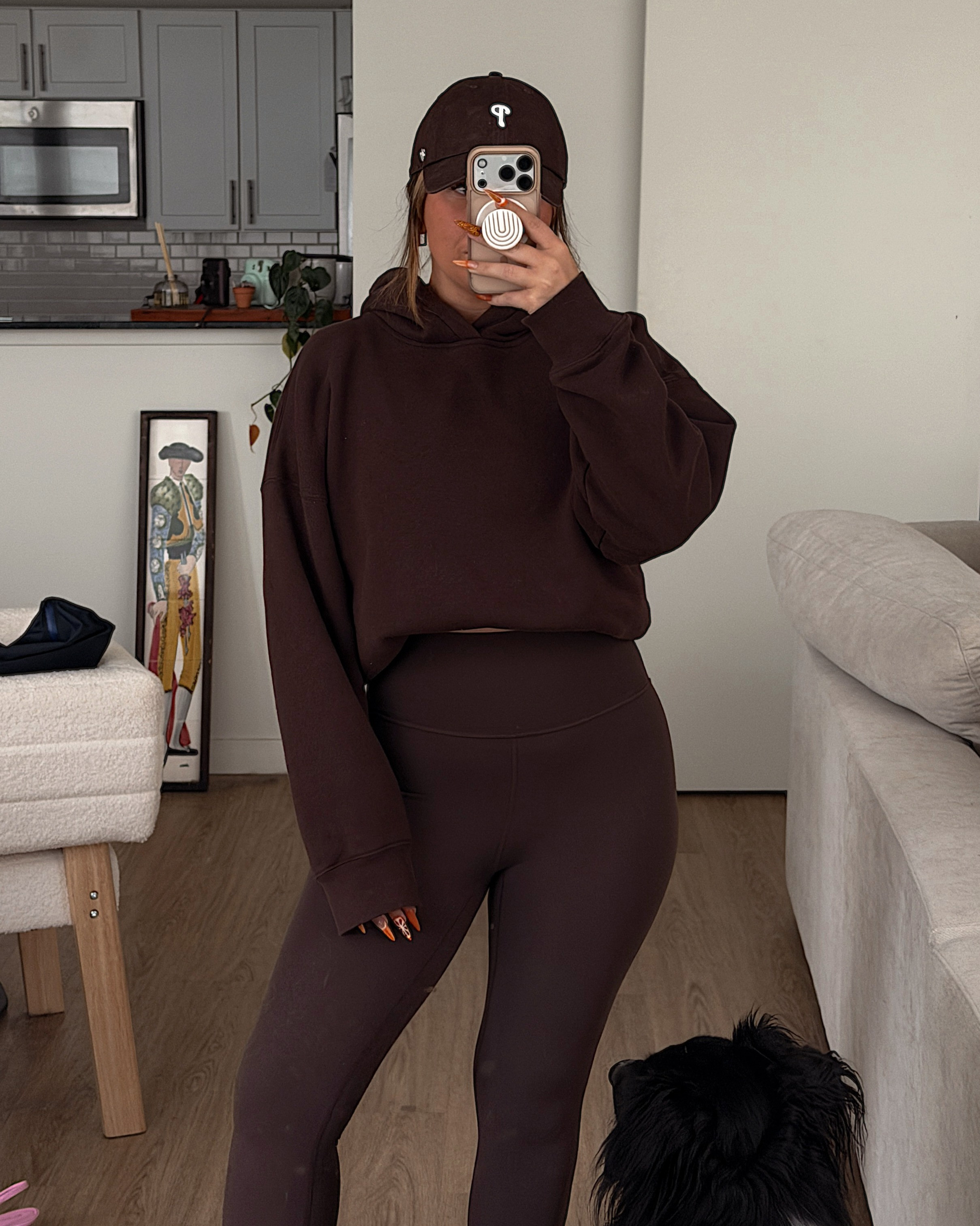hoodie - abercrombie
leggings - target (old)
hat - 47 

 #LTKdayinmylife #LTKootd