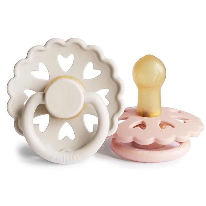 FRIGG Andersen Fairytale Natural Rubber Baby Pacifier | Made in Denmark | BPA-Free (Cream/Blush, ... | Amazon (US)