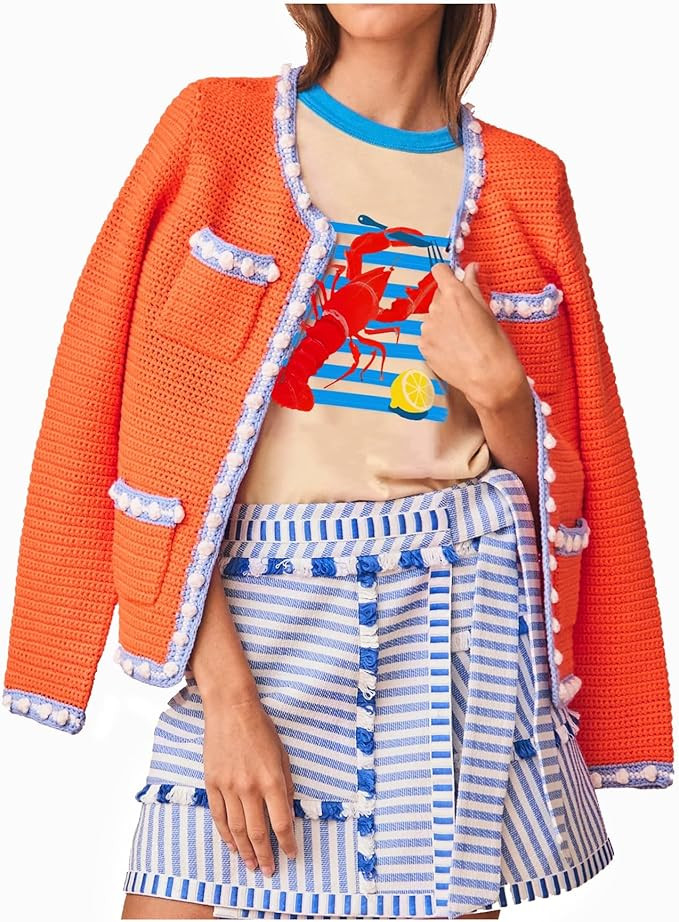 Women's 2024 Fall Cardigan Sweaters Long Sleeve Open Front Knit Jackets Casual Chunky Knit Outerw... | Amazon (US)