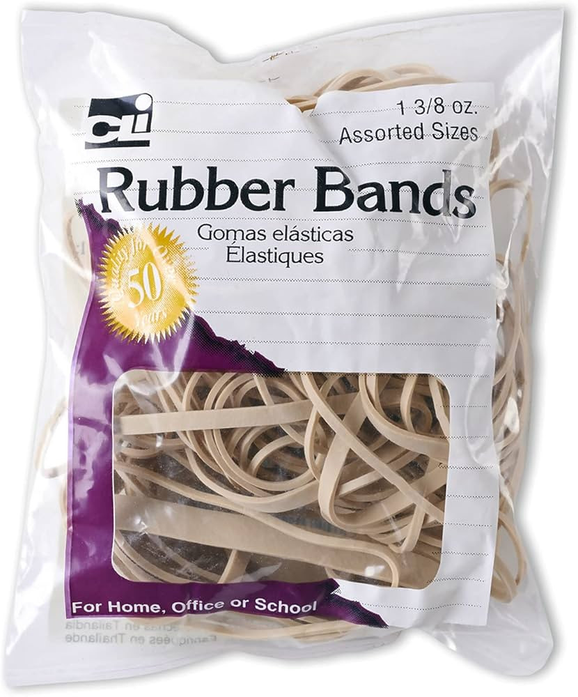 Charles Leonard Rubber Bands, 3/8 Ounce Bags, Amber, Assorted Sizes (56381) | Amazon (US)