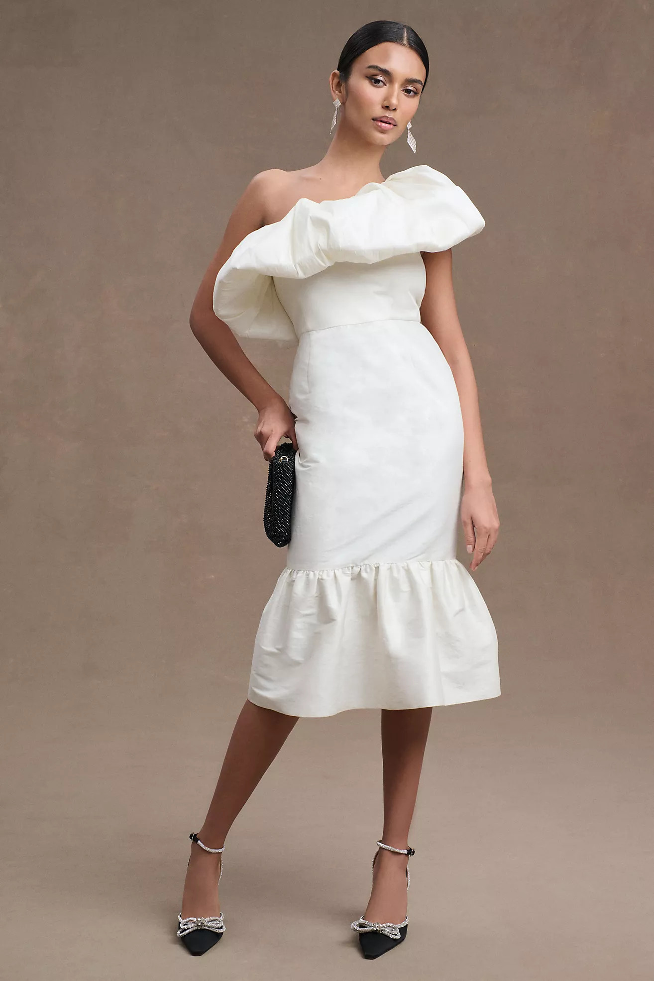 Sachin & Babi Rae One-Shoulder Ruffled Midi Dress | Anthropologie (US)