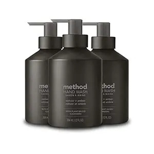 Method Gel Hand Soap, Vetiver + Amber, Reusable Black Aluminum Bottle, 12 oz, 3 Pack | Amazon (US)