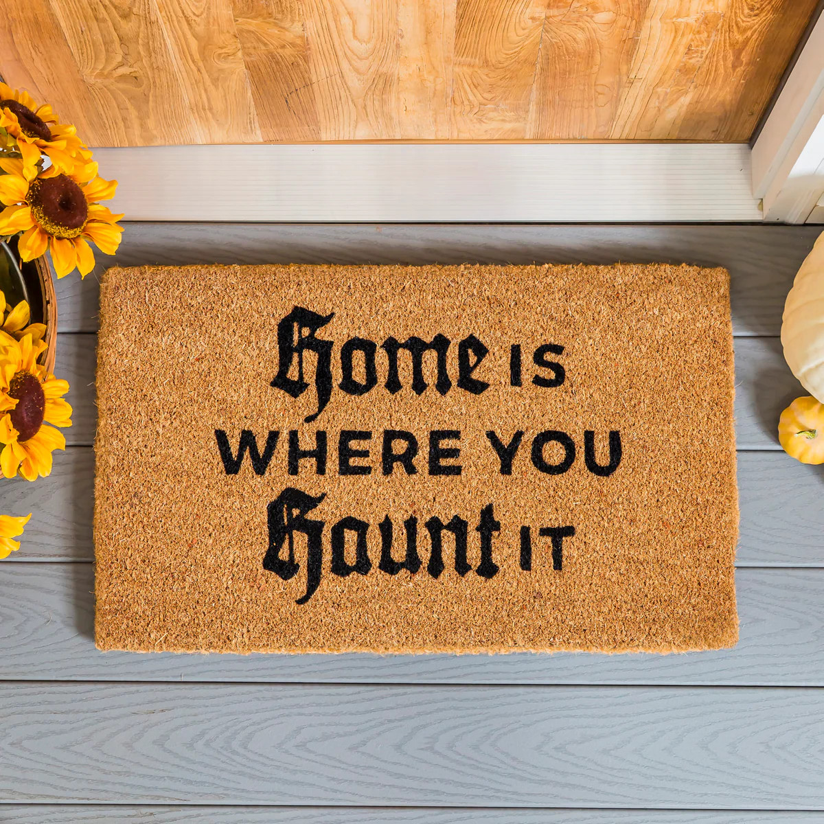 Home is Where You Haunt It Coir Doormat, 28"x16" | Plow & Hearth