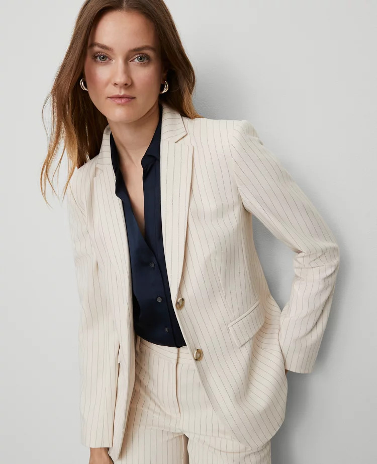 The Greenwich Blazer in Pinstripe | Ann Taylor