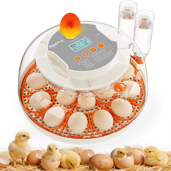18 Egg Incubator, 2 Egg Trays, Automatic Egg Turning with Auto Stop, Humidity Control, Adjustable... | Amazon (US)