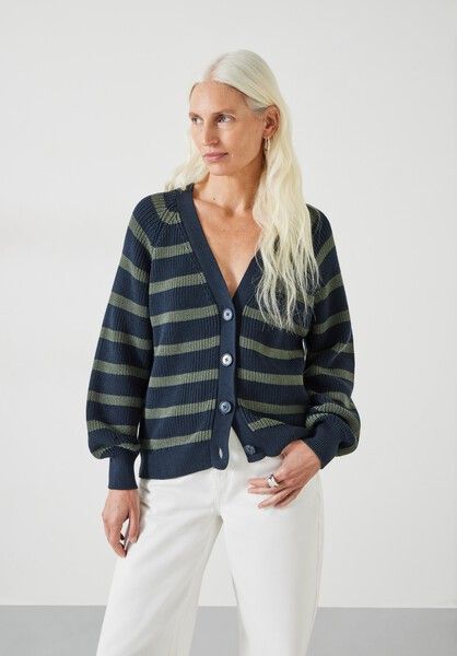 Rae Striped Button Through Cardigan | Hush UK