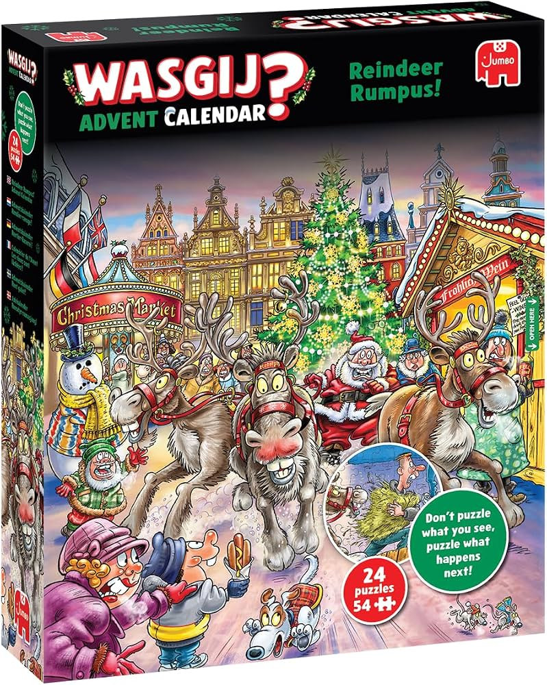Wasgij Christmas Puzzle Advent Calendar 2025, Reindeer Frenzy - Daily Puzzle Set, 24 Day Puzzle, ... | Amazon (US)