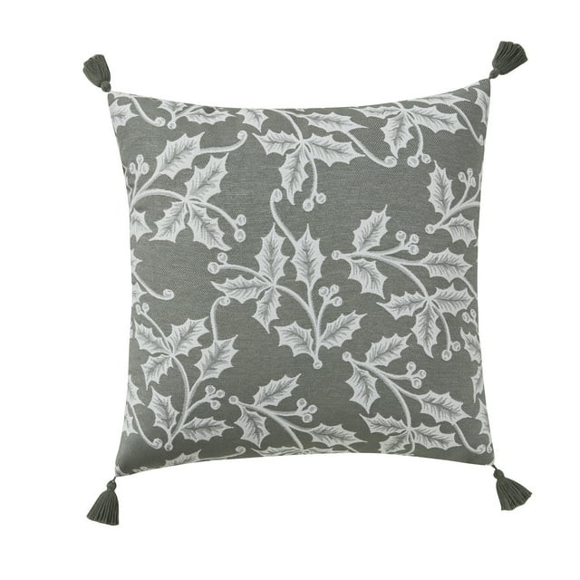My Texas House Holly 20" x 20" Reversible Green Tassel Decorative Pillow Cover | Walmart (US)