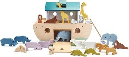 Tender Leaf Toys Noah’s Wooden Ark – Animal Shape Sorter – Christian Religion and Bible Sto... | Amazon (US)