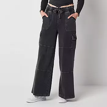 Arizona Womens Low Rise Flare Cargo Pant-Juniors - JCPenney