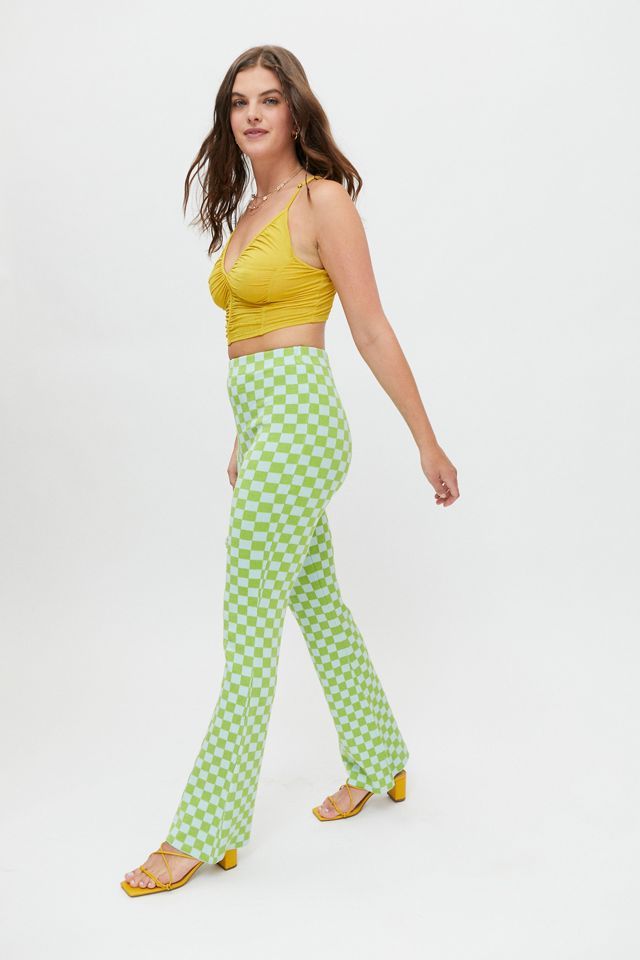 UO Checkered Knit Flare Pant | Urban Outfitters | Urban Outfitters (US and RoW)