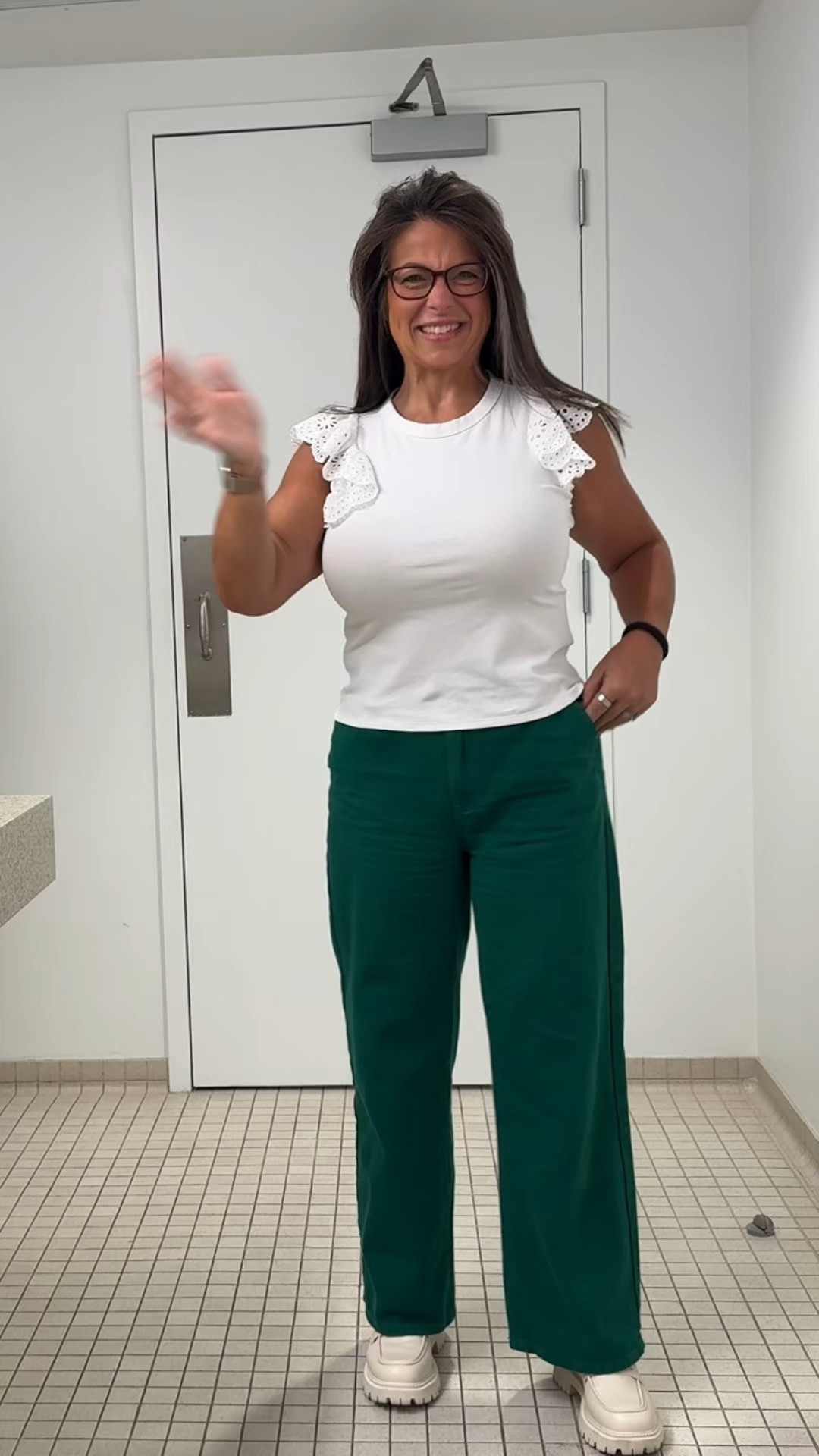 Happy Monday!! I’m back.  Haven’t done a lot of shopping so we have some previous wears… shoes & pants from SHEIN (6) - little smaller in the waist and roomy hip and thighs, denim material no stretch, top Walmart (s) - cute ruffle sleeve cotton top.  

#LTKOver40 #LTKWorkwear