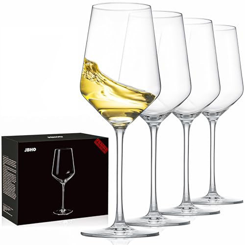 JBHO 17 oz Lead-Free Wine Glasses Set of 4, Hand Blown Durable Crystal Wine Glasses for Daily Use and Hosting Guests, Thin Rim for Serving Red and White Wine, Gift packing for any occasion | Amazon (US)
