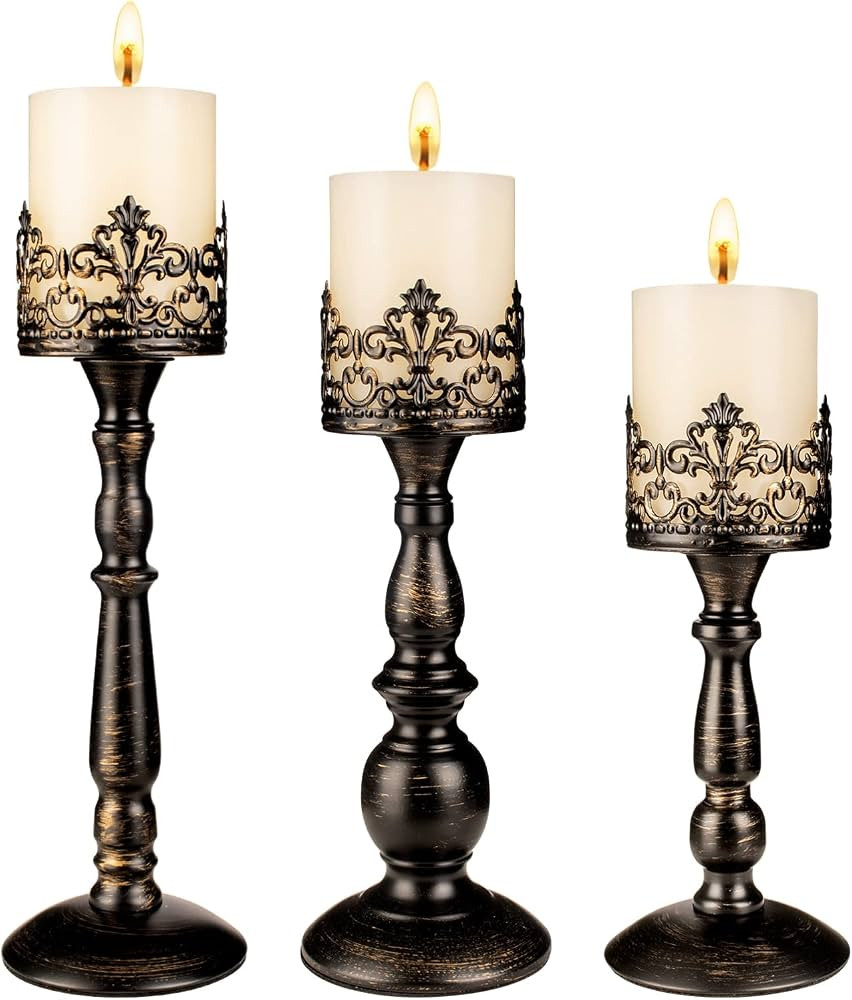Vintage Candle Holder for Table Centerpiece Gothic Candle Stand Set | Amazon (US)