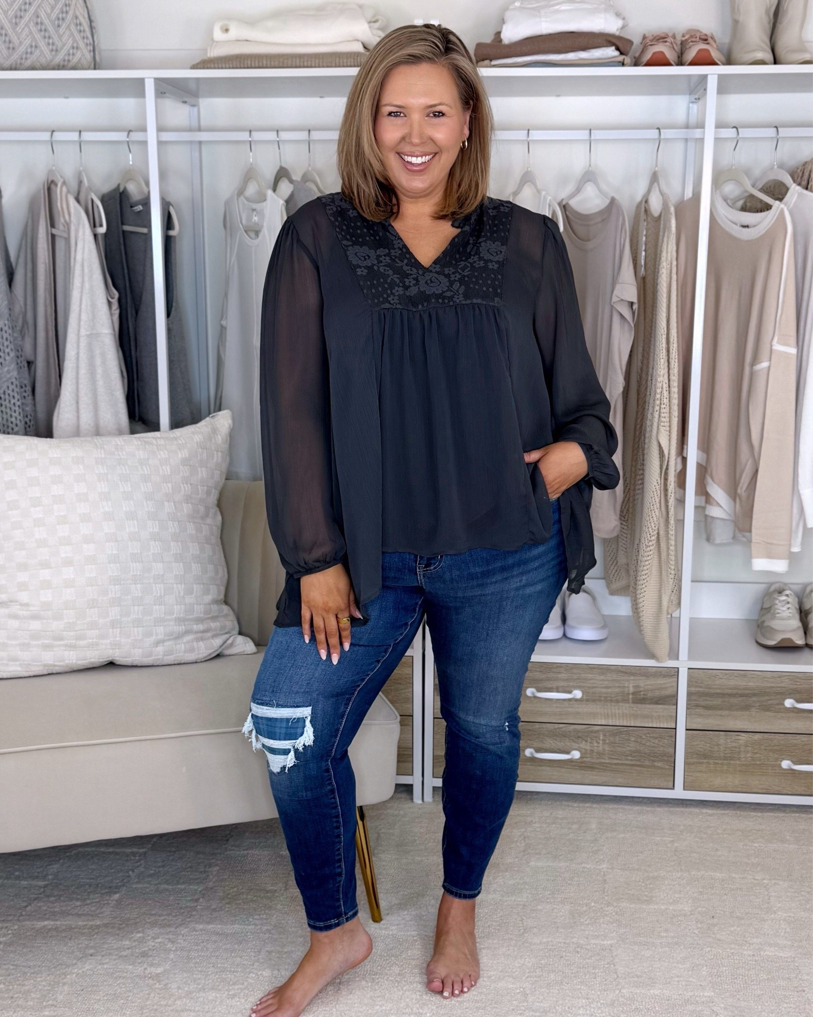 Wearing a size 18 or 20W in all the jeans! My tops are 18/20, 2X, or XXL!  Plus size fashion, everyday outfit ideas, denim jeans, trendy fashion, belly friendly jeans, midsize fashion, ootd, mom style

#LTKPlusSize #LTKMidsize #LTKOver40