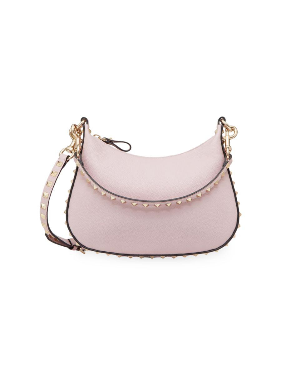 Small Rockstud Hobo Bag In Grainy Calfskin | Saks Fifth Avenue