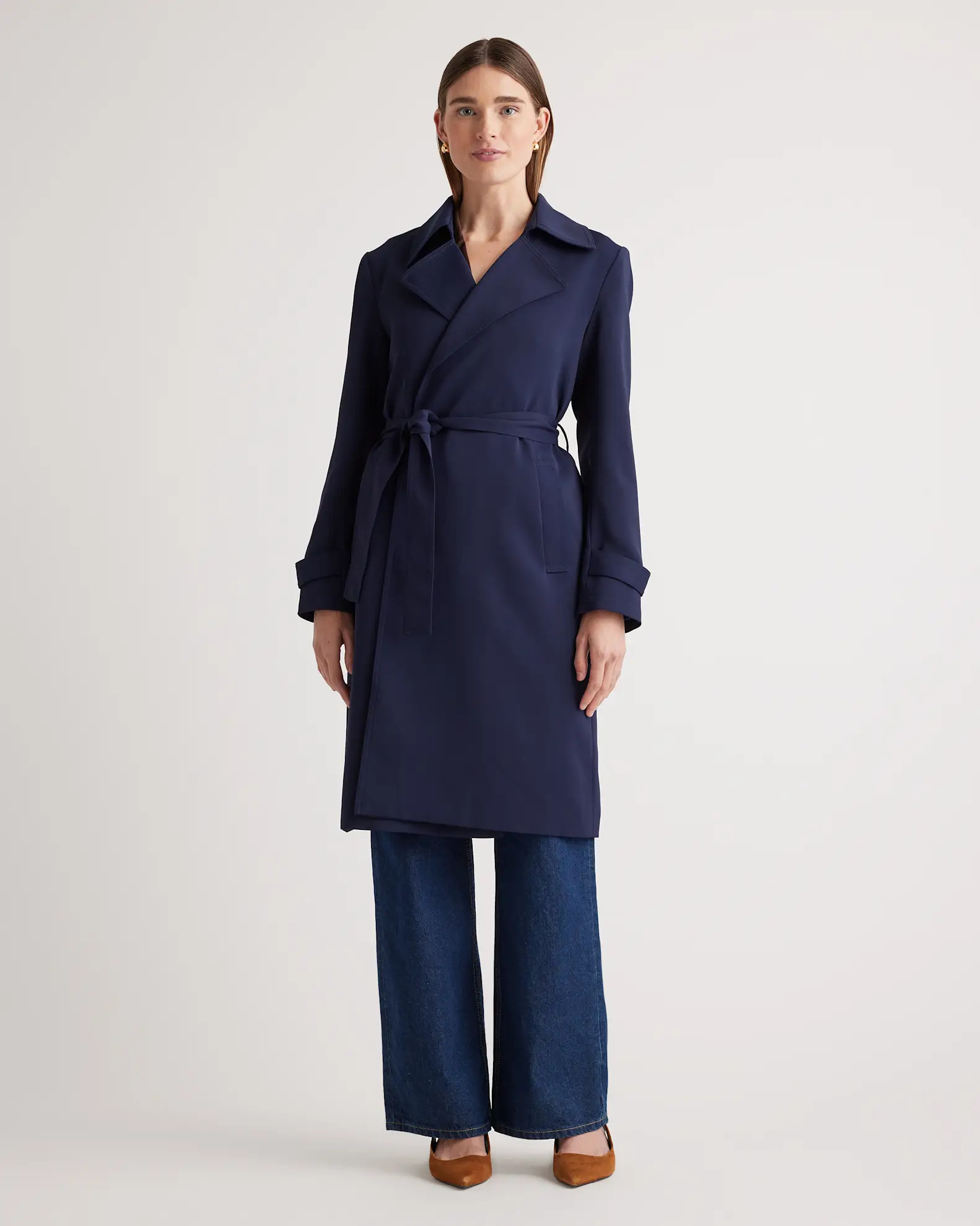 Stretch Crepe Trench Coat | Quince