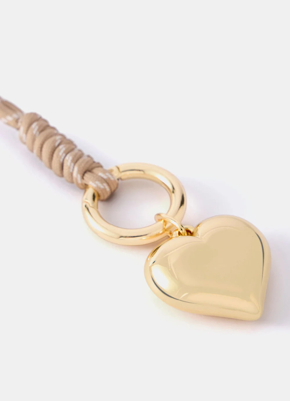 Neutral Cord Heart Bag Charm | Mint Velvet - US