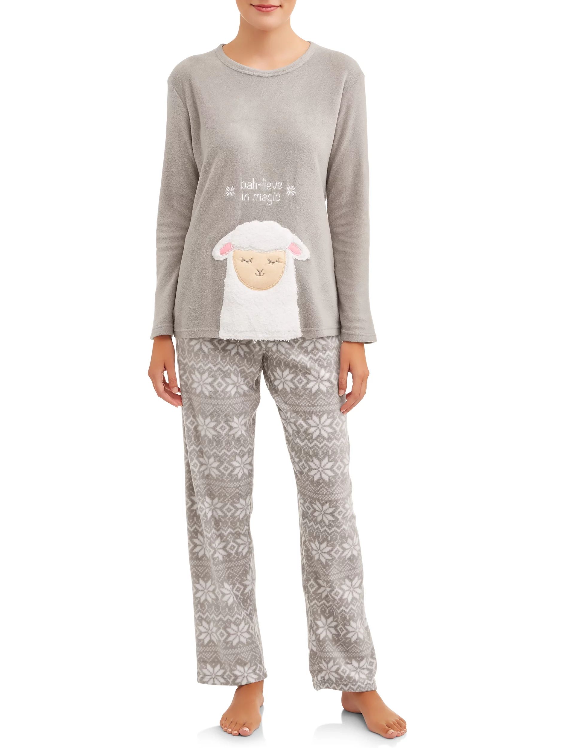 Cozy Critters Women's Super Plush Pajama Set with Embroidered Character | Walmart (US)