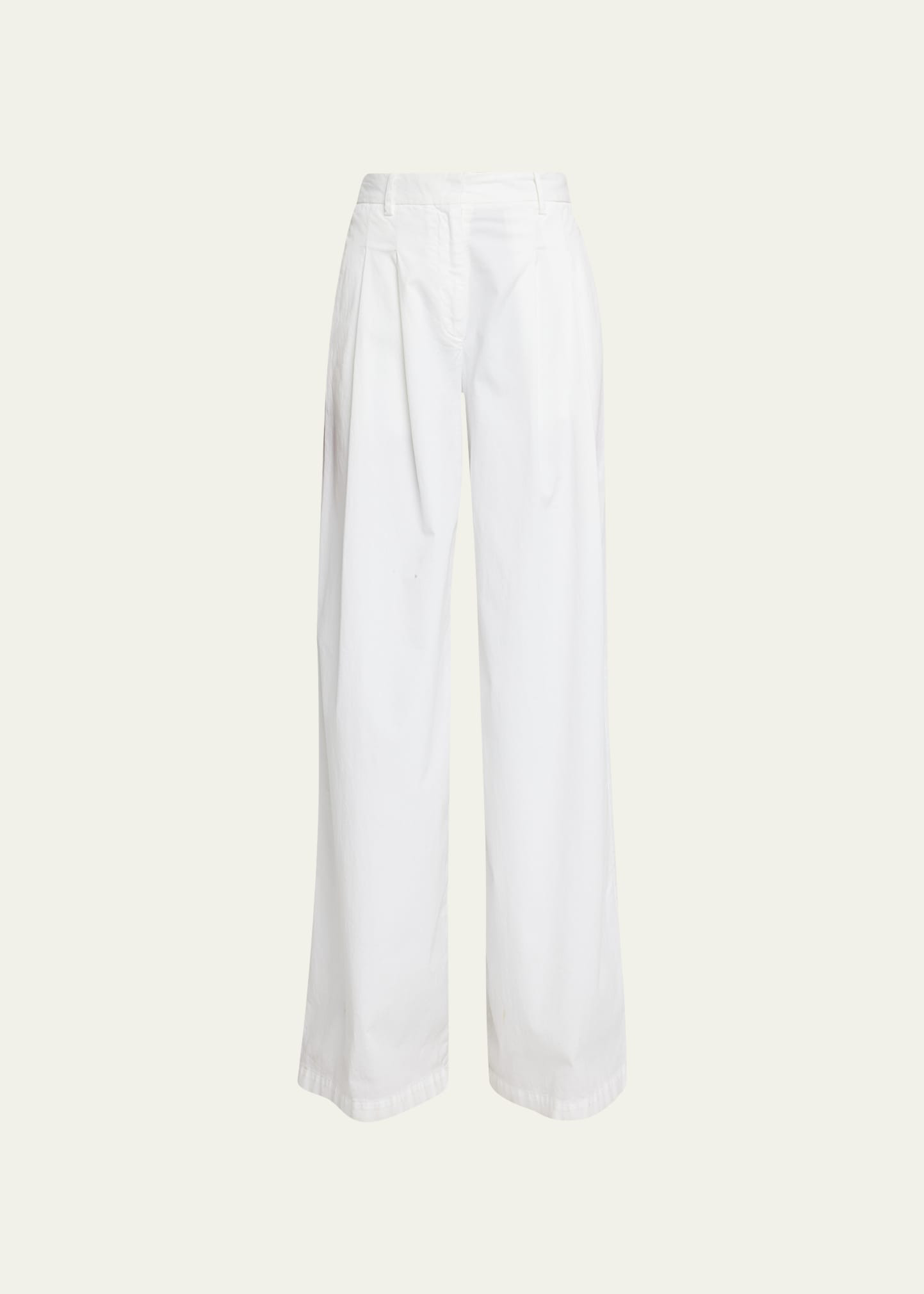 Nili Lotan Dillon Pleated Wide-Leg Cotton Pants | Bergdorf Goodman
