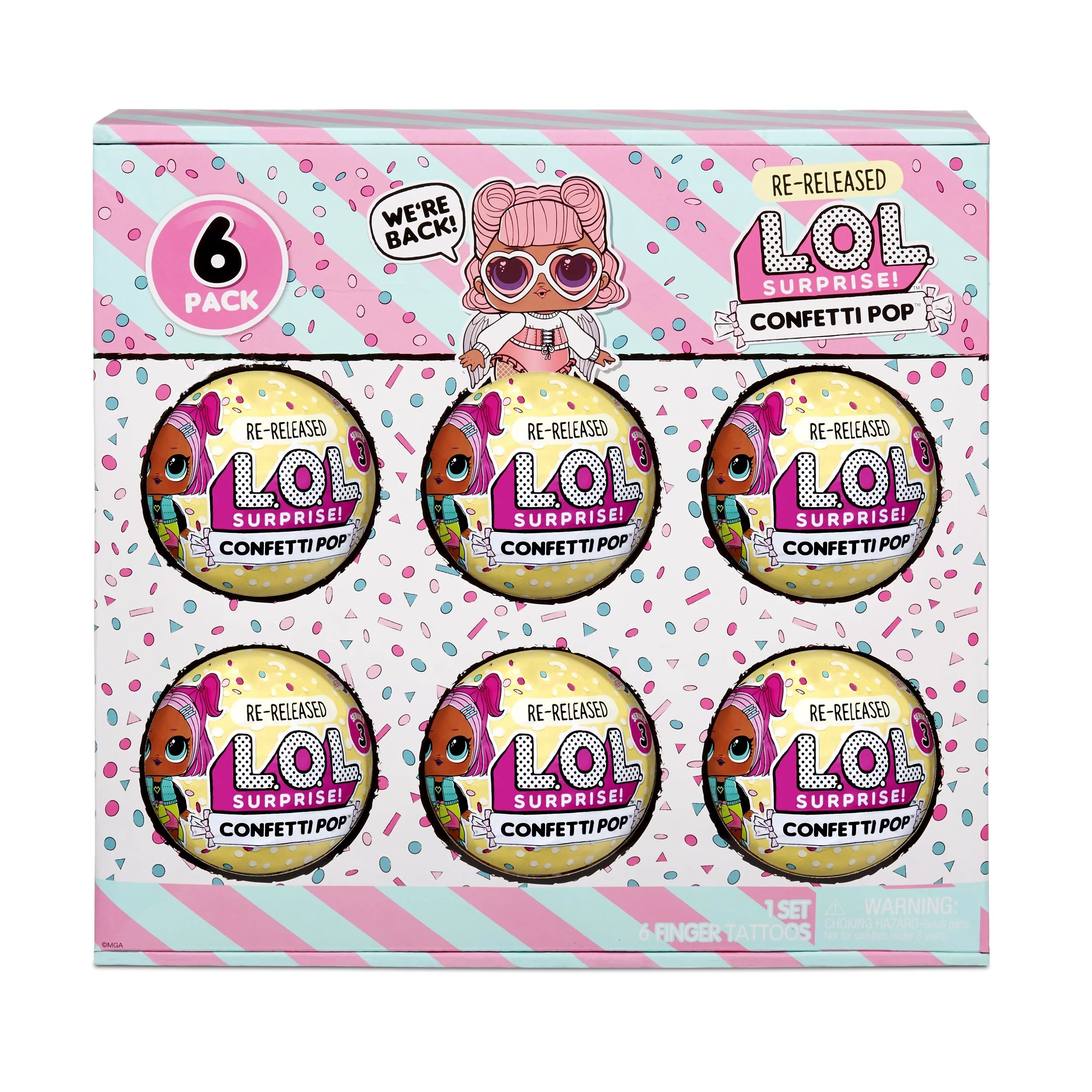 LOL Surprise Confetti Pop 6 Pack Angel – 6 Re-released Dolls Each With 9 Surprises | Walmart (US)