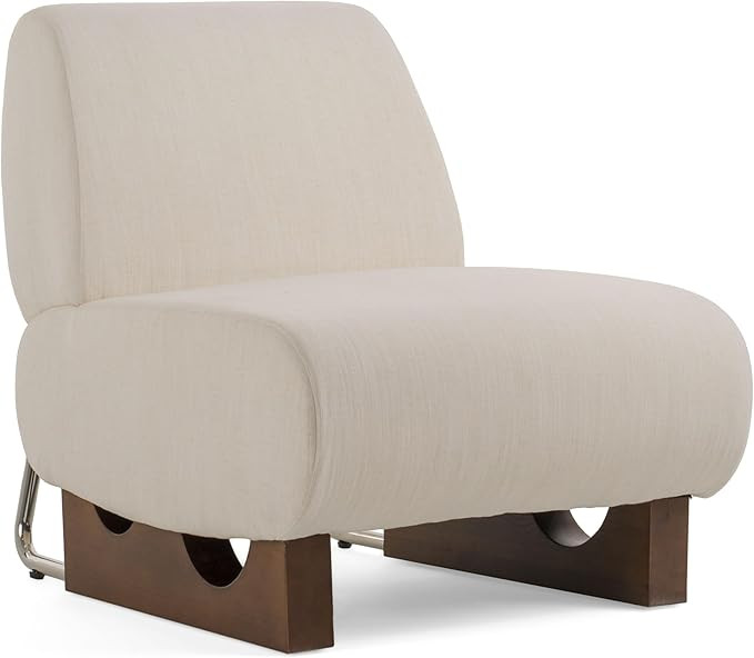 Natara Collection Modern Living Room Polyester Blend Fabric Upholstered Accent Chair with Solid O... | Amazon (US)