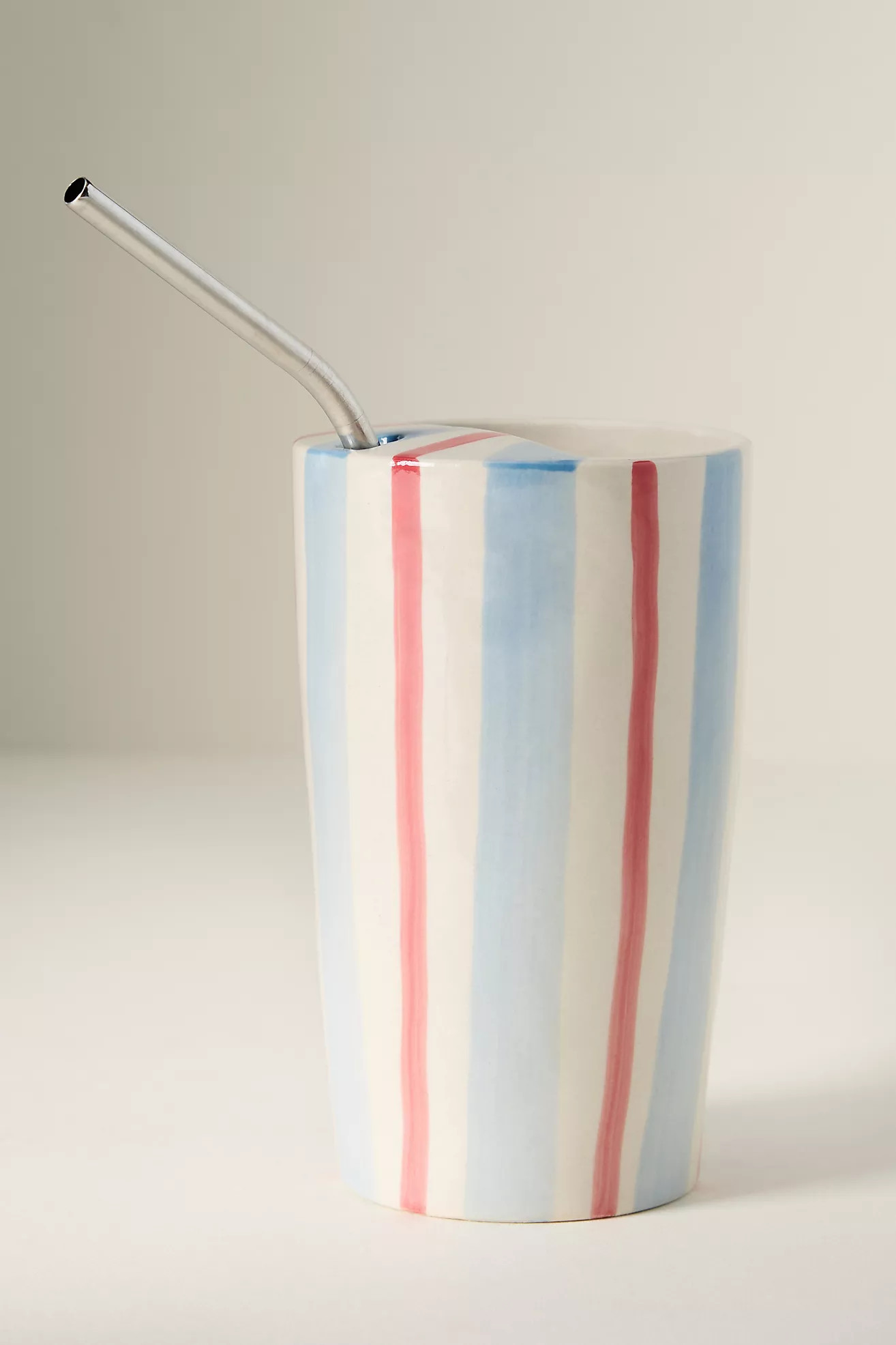 Daily Stripe Stoneware Demi Lid Sipper | Anthropologie (US)