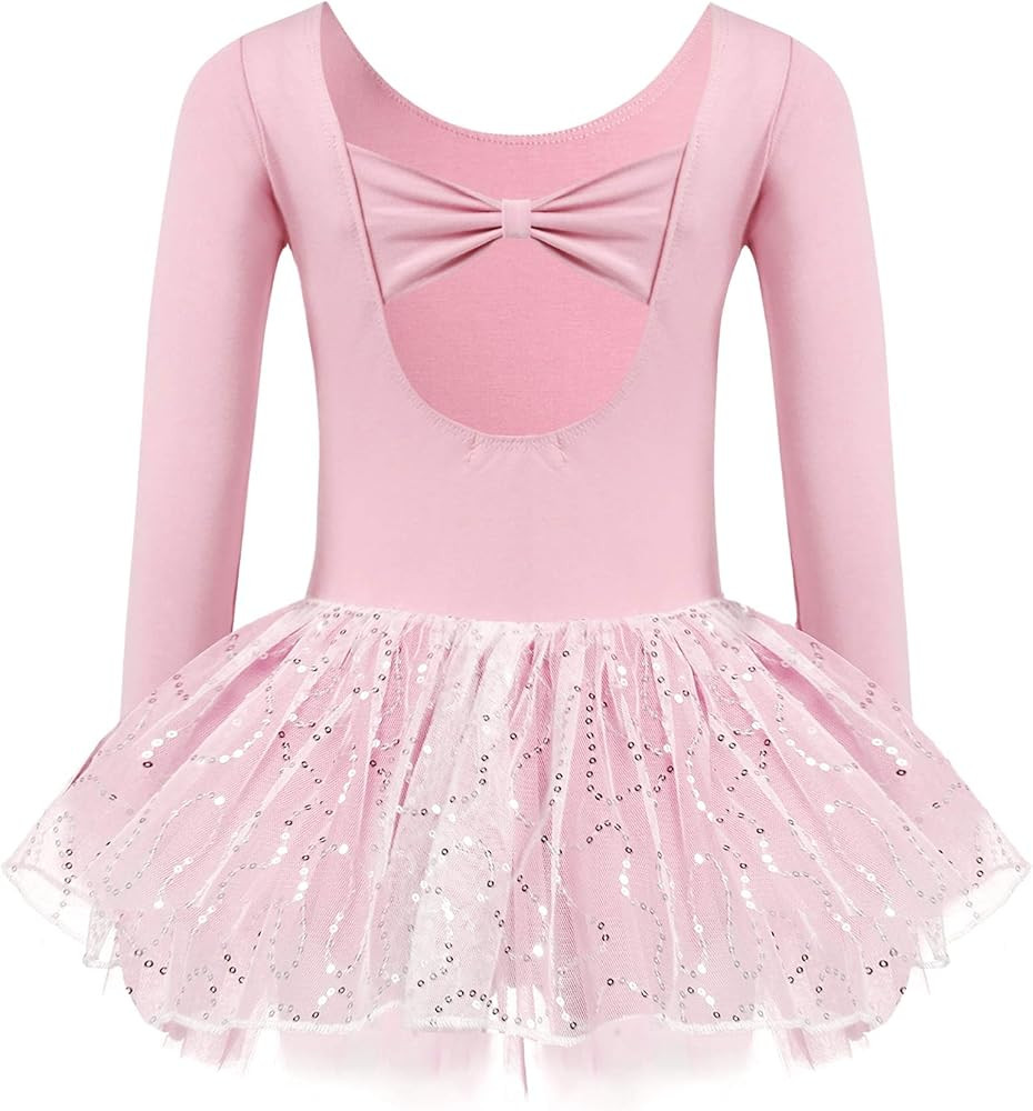 Zaclotre Girls Ballet Long Sleeve Skirted Leotards with Tutus Skirt Dance Dress Ballerina Outfits | Amazon (US)