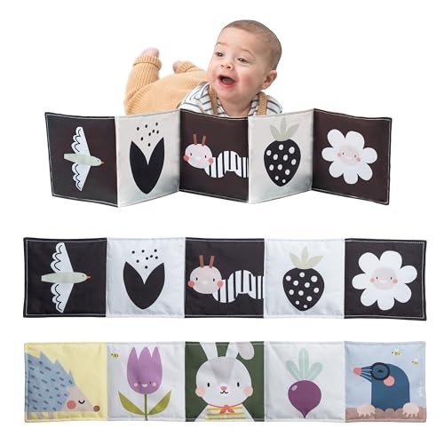 Taf Toys Bunny Black and White Soft Sensory Books Pram Book, High Contrast Baby Toys 0-3-6 Months, Essentials Tummy Time, Pram, Stroller, Car Seat Toy, Infant Toys, Newborn Essentials Must Haves | Amazon (US)