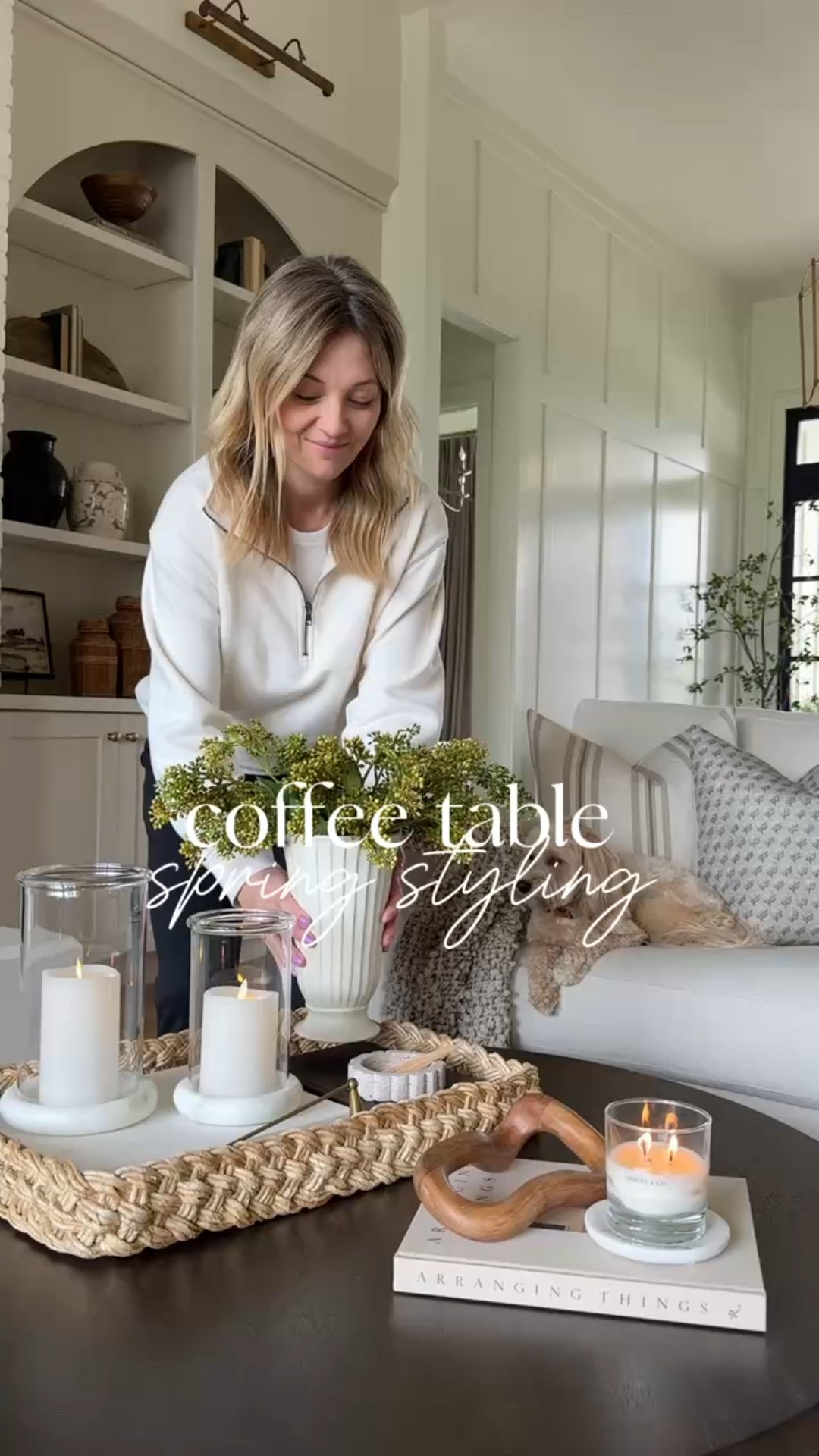A little coffee table spring and summer styling with some of my new arrivals from McGee & Co! Truly the prettiest textures, materials, and overall styles. It’s so hard to pick a favorite but I’m absolutely loving these marble and glass hurricanes, I think they are so classic and fresh, and I can easily style them year round!

#LTKSeasonal #LTKHome #LTKStyleTip