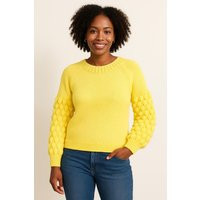 Handmade Yellow Bubble Sleeve Sweater - Unique Knitwear Gift | Etsy (US)