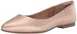 Amazon Essentials Women's Pointed-Toe Ballet Flat, Rose Gold Faux Leather, 8.5 B US | Amazon (US)