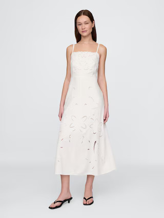 Linen-Blend Embroidered Maxi Dress | Gap (US)