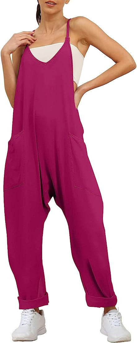 Trendy Queen Womens Jumpsuits Casual Summer Onesie Rompers Sleeveless Loose Baggy Overalls Jumper... | Amazon (US)
