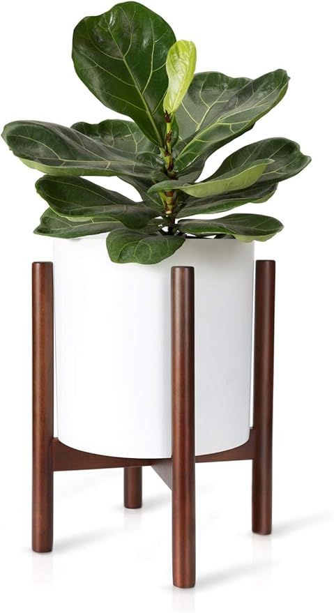 Mid Century Plant Stand - Best Fits 12'' Flower Pot - Wood Indoor Planter Holder - Modern Home De... | Amazon (CA)