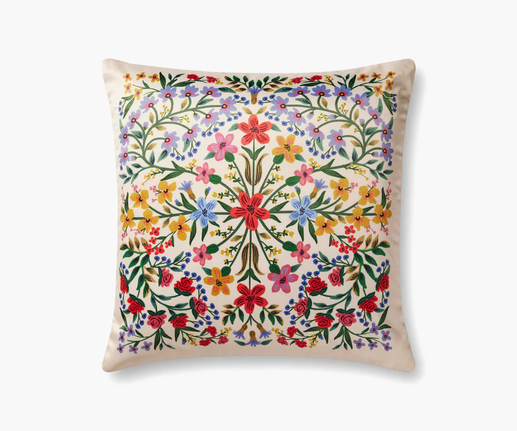 Floral Medallion Printed Pillow - Cream | Rifle Paper Co.