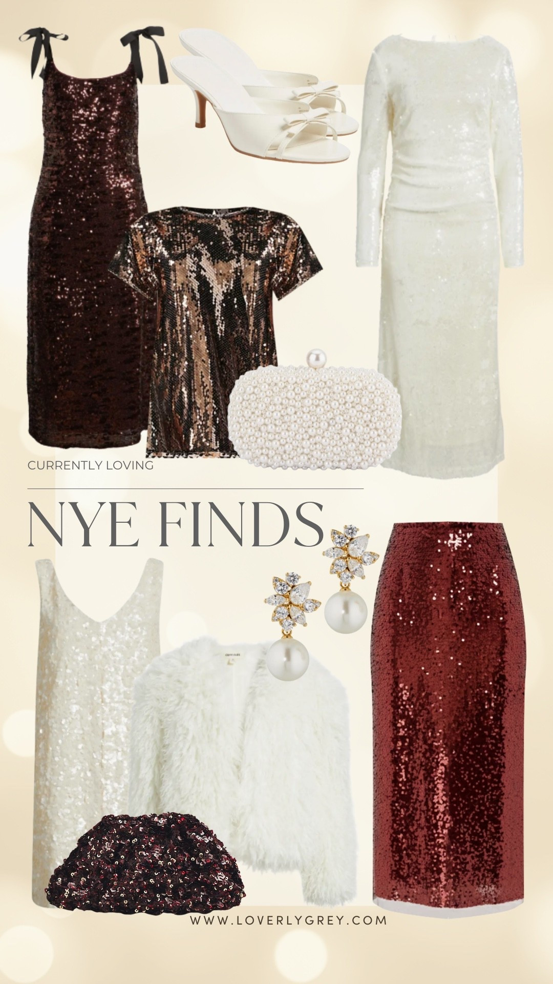 New years is right around the corner and it’s time to decide what to wear! I’m loving lots of sparkle, pearl details, and bow details! The white heels with the sparkly dress and fur coat would make a great outfit for the holiday! 

#LTKSeasonal #LTKHoliday #LTKgrwm